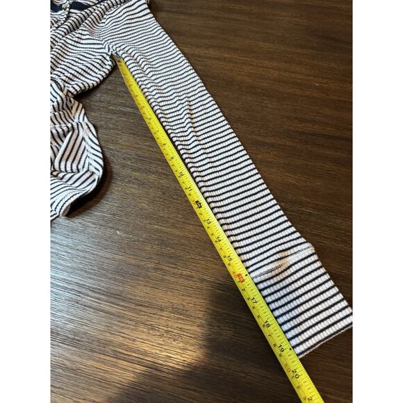 Faherty Henley Top Shirt Womens Medium Long Sleeve Blue White Stripe Ribbed - Picture 8 of 8